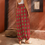 8-Bit Pixel Christmas Tree Pattern Print Harem Pants