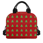 8-Bit Pixel Christmas Tree Pattern Print Insulated Lunch Bag