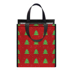 8-Bit Pixel Christmas Tree Pattern Print Insulated Lunch Tote