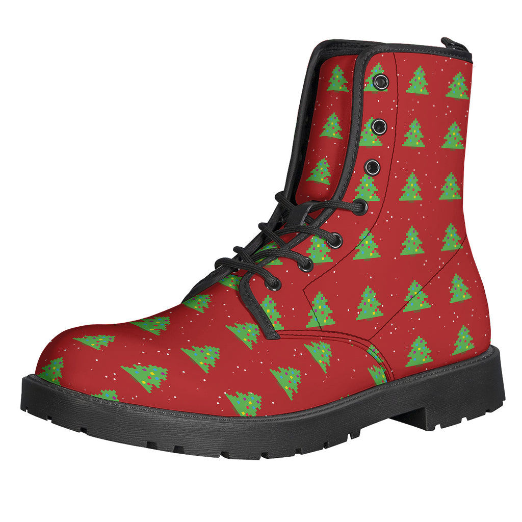 8-Bit Pixel Christmas Tree Pattern Print Backpack