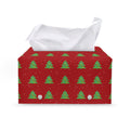 8-Bit Pixel Christmas Tree Pattern Print Leather Tissue Box Cover
