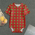 8-Bit Pixel Christmas Tree Pattern Print Men's Bodysuit