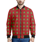 8-Bit Pixel Christmas Tree Pattern Print Men's Bomber Jacket