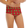 8-Bit Pixel Christmas Tree Pattern Print Men's Briefs