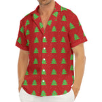 8-Bit Pixel Christmas Tree Pattern Print Men's Deep V-Neck Shirt