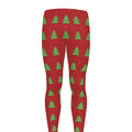 8-Bit Pixel Christmas Tree Pattern Print Men's Leggings