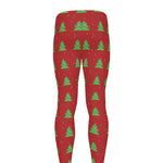 8-Bit Pixel Christmas Tree Pattern Print Men's leggings