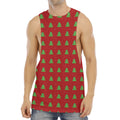 8-Bit Pixel Christmas Tree Pattern Print Men's Muscle Tank Top