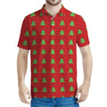 8-Bit Pixel Christmas Tree Pattern Print Men's Polo Shirt