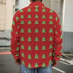 8-Bit Pixel Christmas Tree Pattern Print Men's Shirt Jacket
