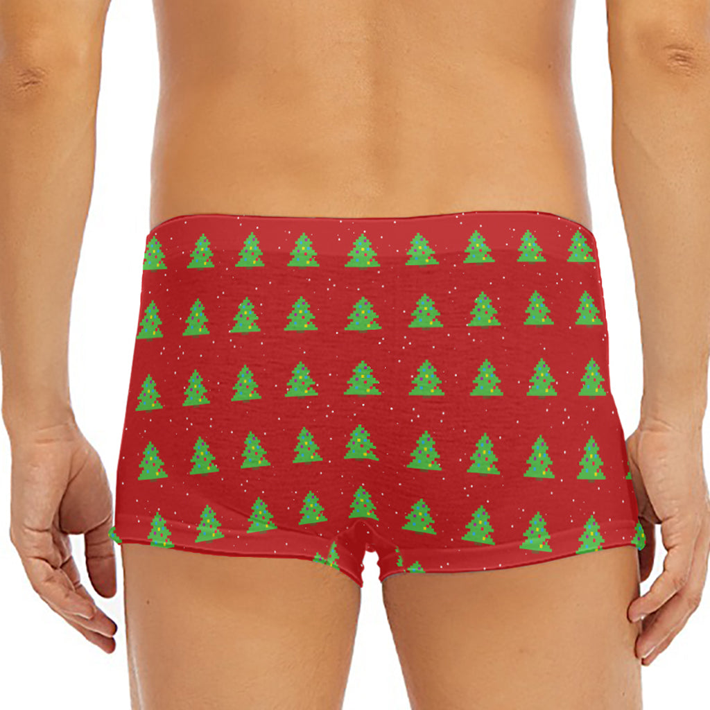 8-Bit Pixel Christmas Tree Pattern Print Men's Short Boxer Briefs