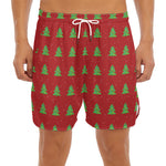 8-Bit Pixel Christmas Tree Pattern Print Men's Split Running Shorts