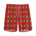8-Bit Pixel Christmas Tree Pattern Print Men's Athletic Shorts