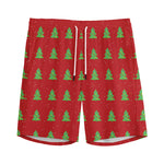 8-Bit Pixel Christmas Tree Pattern Print Men's Sports Shorts