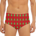 8-Bit Pixel Christmas Tree Pattern Print Men's Triangle Swim Briefs