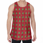 8-Bit Pixel Christmas Tree Pattern Print Men's Velvet Tank Top