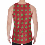 8-Bit Pixel Christmas Tree Pattern Print Men's Velvet Tank Top