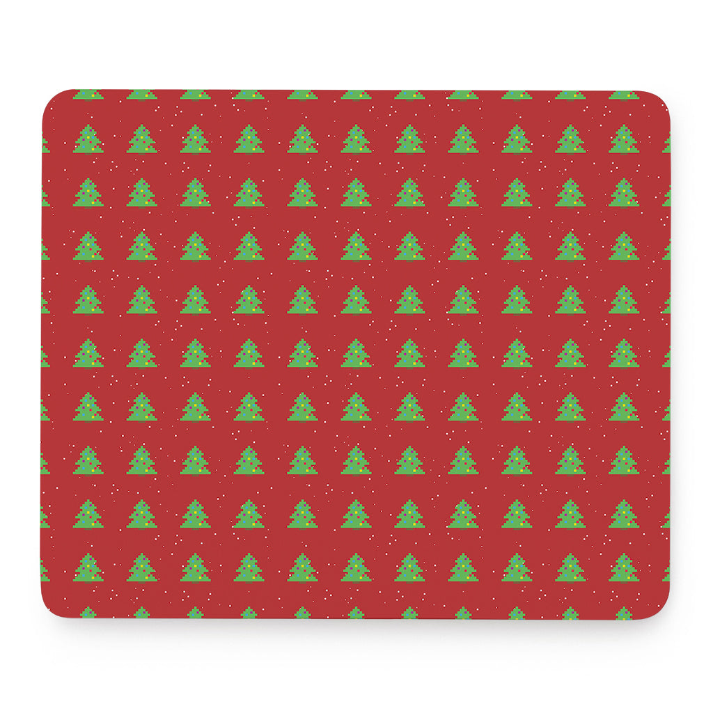 8-Bit Pixel Christmas Tree Pattern Print Mouse Pad