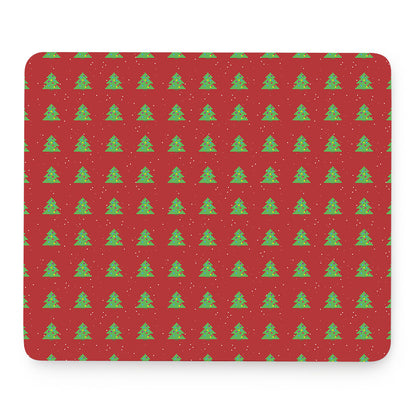 8-Bit Pixel Christmas Tree Pattern Print Mouse Pad