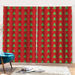 8-Bit Pixel Christmas Tree Pattern Print Pencil Pleat Curtains