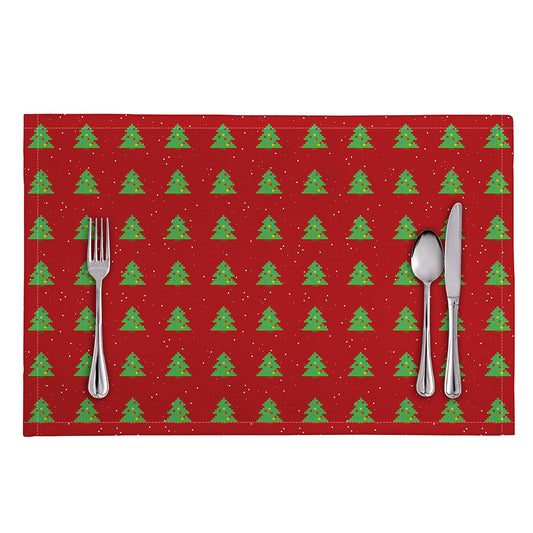 8-Bit Pixel Christmas Tree Pattern Print Placemat