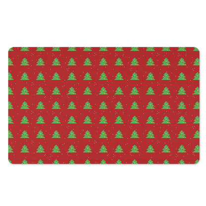 8-Bit Pixel Christmas Tree Pattern Print Polyester Doormat