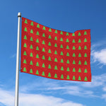 8-Bit Pixel Christmas Tree Pattern Print Polyester Flag