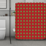 8-Bit Pixel Christmas Tree Pattern Print Polyester Shower Curtain