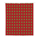 8-Bit Pixel Christmas Tree Pattern Print Polyester Shower Curtain