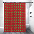 8-Bit Pixel Christmas Tree Pattern Print Premium Shower Curtain