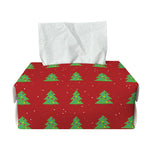 8-Bit Pixel Christmas Tree Pattern Print Rectangle Tissue Box Cover
