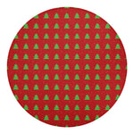 8-Bit Pixel Christmas Tree Pattern Print Round Blanket