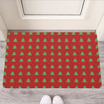 8-Bit Pixel Christmas Tree Pattern Print Rubber Doormat