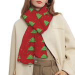 8-Bit Pixel Christmas Tree Pattern Print Scarf