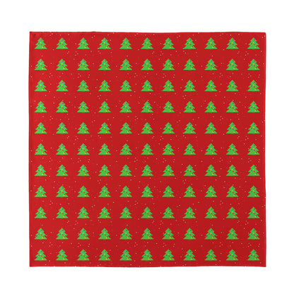 8-Bit Pixel Christmas Tree Pattern Print Silk Bandana