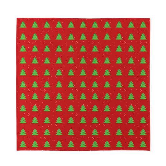 8-Bit Pixel Christmas Tree Pattern Print Silk Bandana