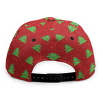 8-Bit Pixel Christmas Tree Pattern Print Snapback Cap