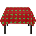 8-Bit Pixel Christmas Tree Pattern Print Tablecloth