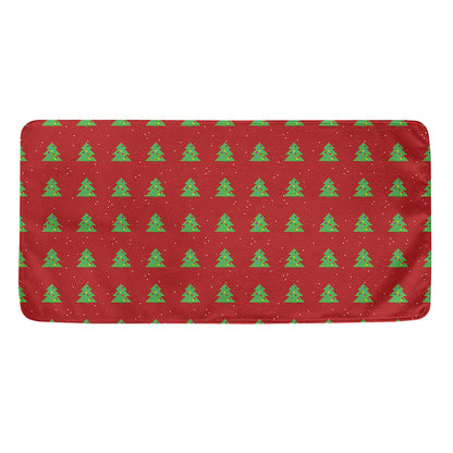 8-Bit Pixel Christmas Tree Pattern Print Towel