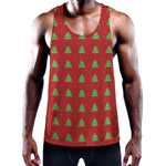 8-Bit Pixel Christmas Tree Pattern Print Training Tank Top