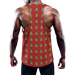 8-Bit Pixel Christmas Tree Pattern Print Training Tank Top