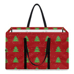 8-Bit Pixel Christmas Tree Pattern Print Utility Tote Bag