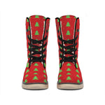 8-Bit Pixel Christmas Tree Pattern Print Winter Boots