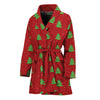 8-Bit Pixel Christmas Tree Pattern Print Women's Bathrobe