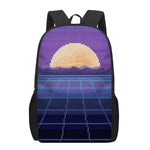8-Bit Pixel Digital Landscape Print 17 Inch Backpack