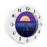 8-Bit Pixel Digital Landscape Print Alarm Clock