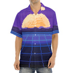 8-Bit Pixel Digital Landscape Print Aloha Shirt