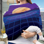 8-Bit Pixel Digital Landscape Print Baby Seat Cover