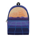 8-Bit Pixel Digital Landscape Print School Backpack
