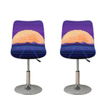 8-Bit Pixel Digital Landscape Print Bar Stool Covers